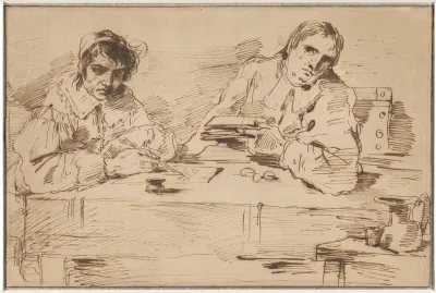 Self-Portrait Writing with a Companion
