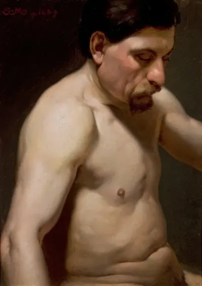Semi-nude man