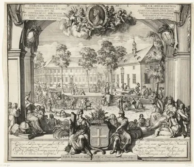 Seminarie en gymnasium te Lingen in Hannover opgericht door Willem III, ca. 1697