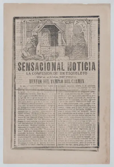 Sensational story about the sighting of a skeleton inside a holy temple, a man lying on the floor while a skeleton returns to a chamber and a cloaked figure exits to the right