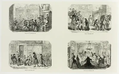 September from George Cruikshank's Steel Etchings to The Comic Almanacks: 1835-1853 (top left)