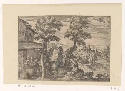 September: wijn maken (weegschaal)