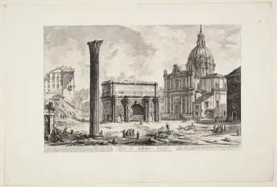 Septimius Severus' triumfbue, med SS. Martina e Luca-kirken til højre