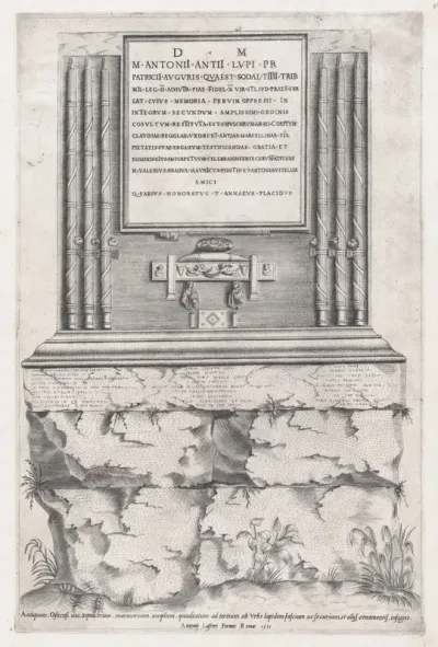 Sepulchre of Lupus, from "Speculum Romanae Magnificentiae"