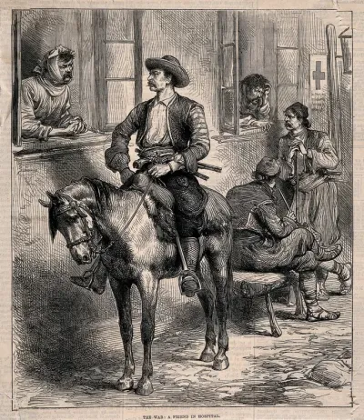 Serbo-Turkish War: visiting a wounded friend in hospital