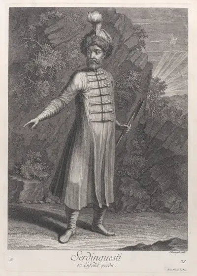 Serdinguesti, ou enfant perdu, plate 35 from "Recueil de cent estampes représentent differentes nations du Levant"