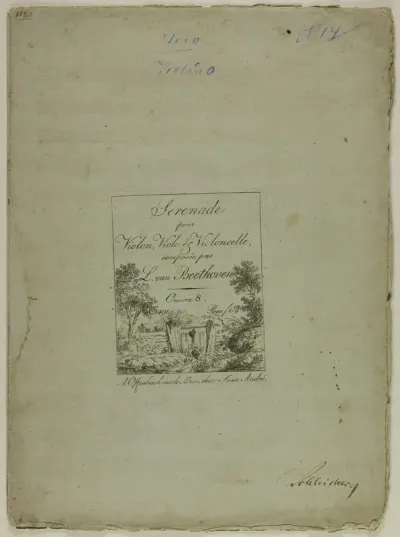 Serenade for Violin, Viola and Cello, composed by Ludwig von Beethoven