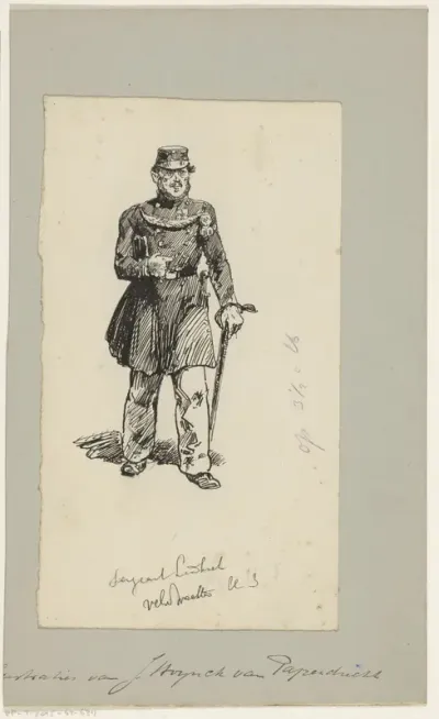 Sergeant met wandelstok