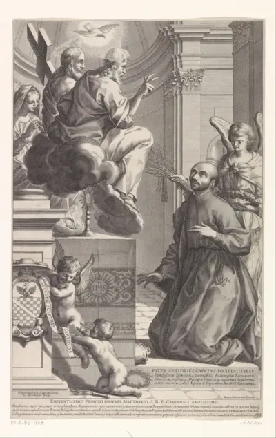 Sertorio Caputo voor de heilige Drieënheid