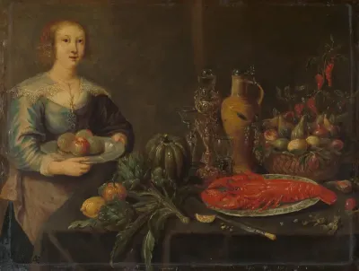 Servant by a Larder Table