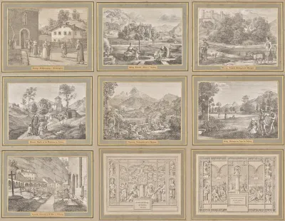 Seven Areas from Salzburg and Berchtesgaden. Arranged according to the seven days of the week, connected by two allegorical sheets