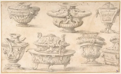 Seven Designs for Vases and Table Silver