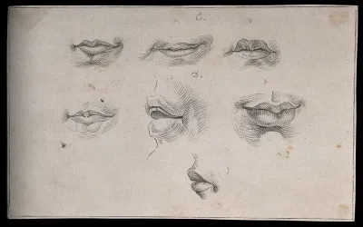 Seven mouths. Drawing, c. 1793