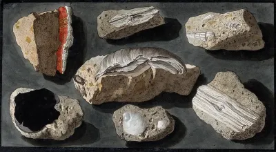 Seven pieces of tufa from the vicinity of Naples