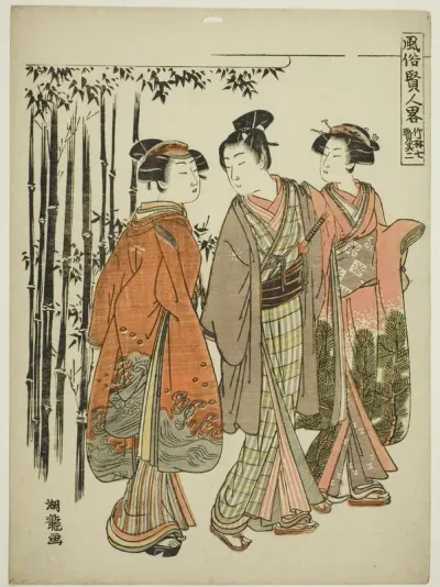 Seven Sages of the Bamboo Grove - No. 2 (Chikurin shichiken sono ni), from the series "Popular Versions of Sages (Fuzoku kenjin ryaku)"