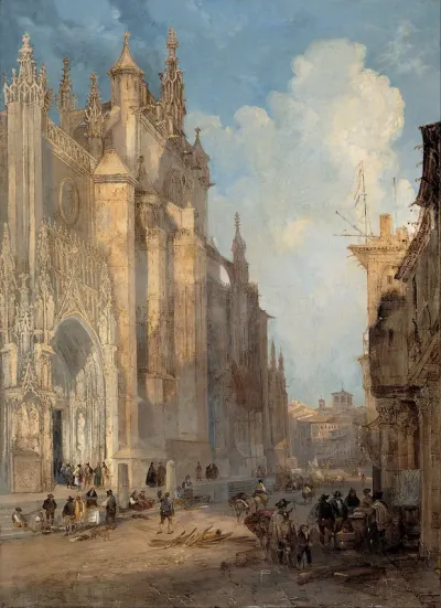 Seville Cathedral on the Side of the Steps