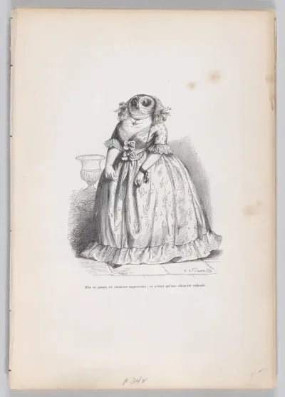 She posed herself as a superior owl, and was just a ridiculous owl, from "Scenes from the Private and Public Life of Animals"