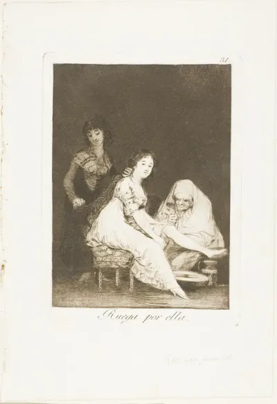 She Prays for Her, plate 31 from Los Caprichos