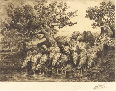 Sheep at the Watering Place (Abreuvoir aux moutons)