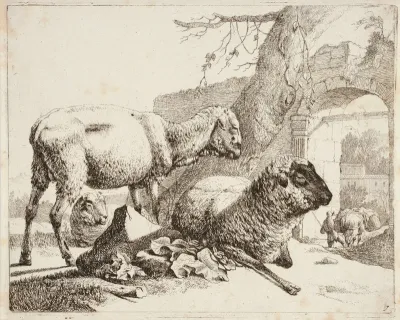 Sheep by a Ruined Gate