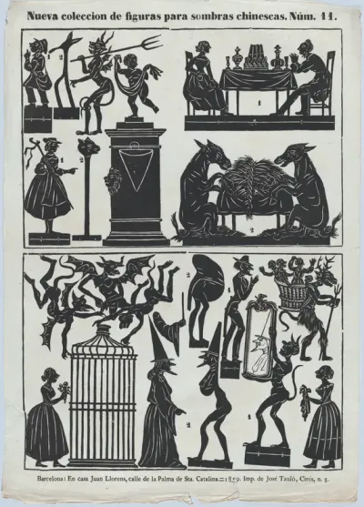 Sheet 11 of figures for Chinese shadow puppets