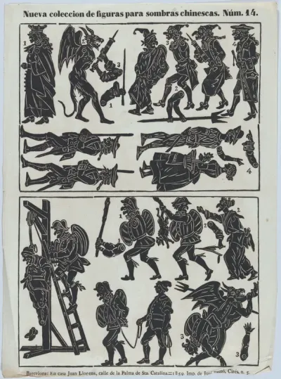 Sheet 14 of figures for Chinese shadow puppets