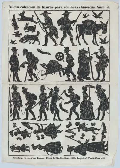 Sheet 2 of figures for Chinese shadow puppets