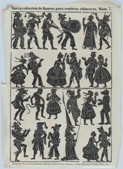 Sheet 7 of figures for Chinese shadow puppets
