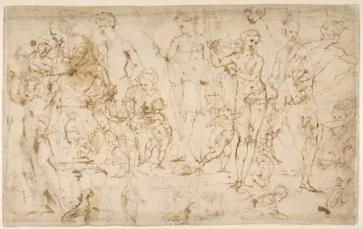 Sheet of Figure Studies and Ornamental Motifs (recto and verso)