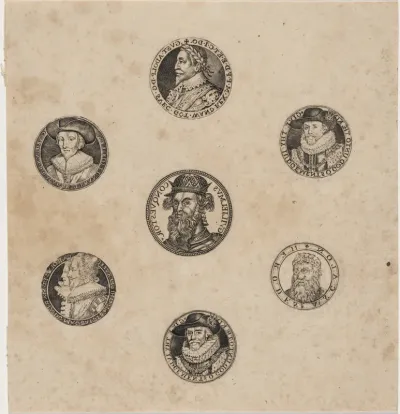 Sheet of Seven Roundels with Portraits
