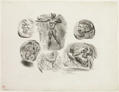 Sheet of Six Antique Medals