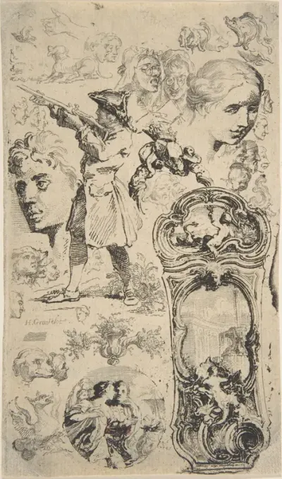 Sheet of sketches
