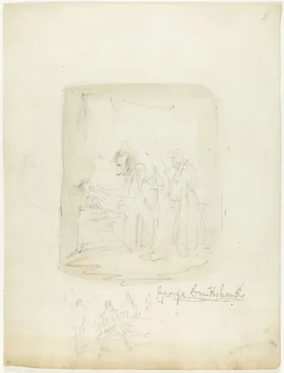 Sheet of Sketches with Self-Portrait
