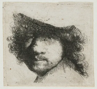 Sheet of studies: head of the artist