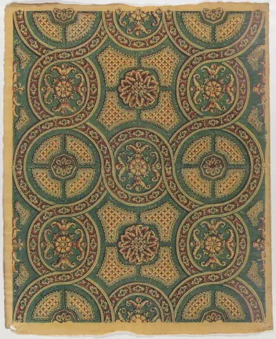 Sheet with a running circles pattern with rosettes