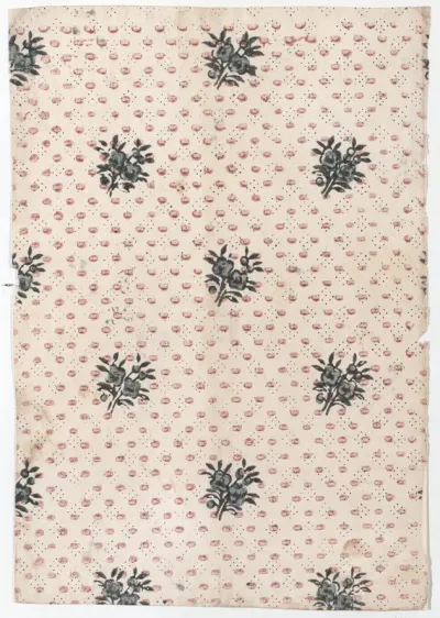 Sheet with an overall floral and dot pattern