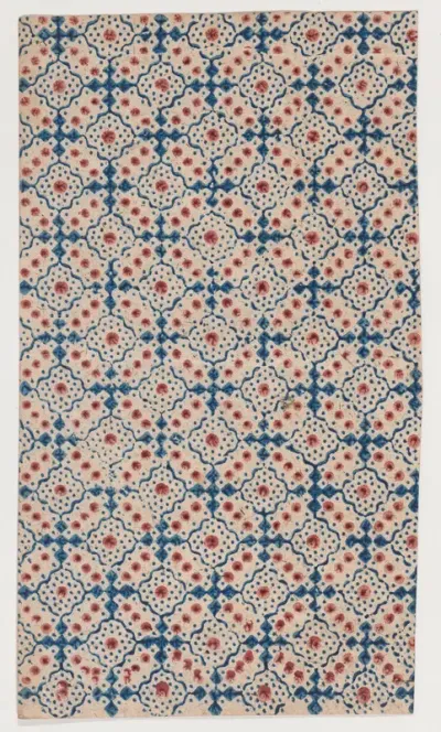 Sheet with an overall pattern of dots and squares