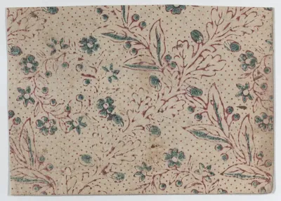 Sheet with blue and purple floral and dot pattern