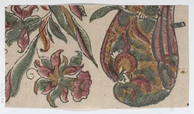 Sheet with floral and bird pattern