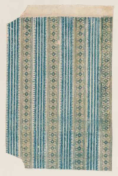 Sheet with four borders with a striped and abstract pattern