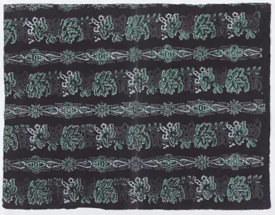Sheet with four borders with abstract patterns