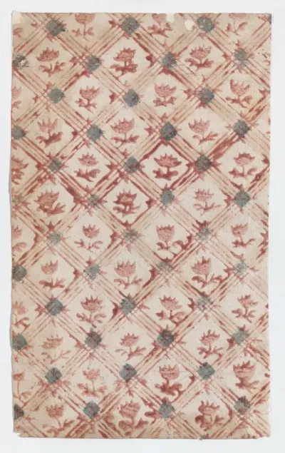 Sheet with grid and floral pattern