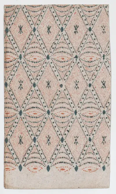 Sheet with overall diamond and dot pattern