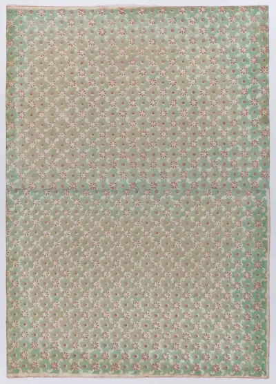 Sheet with overall floral and dot pattern