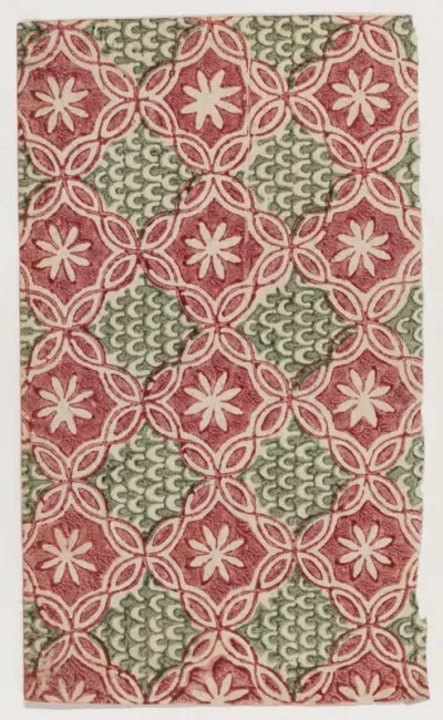 Sheet with overall floral and U shaped patterns