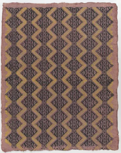 Sheet with overall floral zig zagging pattern