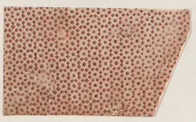Sheet with overall geometric pattern with squares and stars