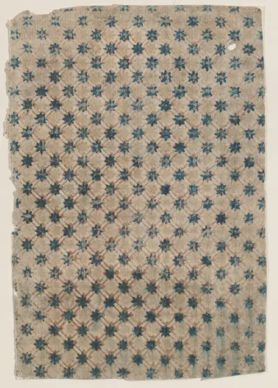 Sheet with overall grid pattern with stars
