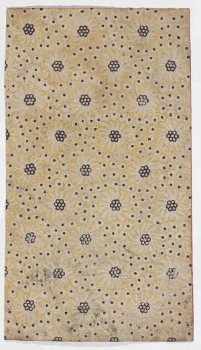 Sheet with overall pattern of flowers and dots