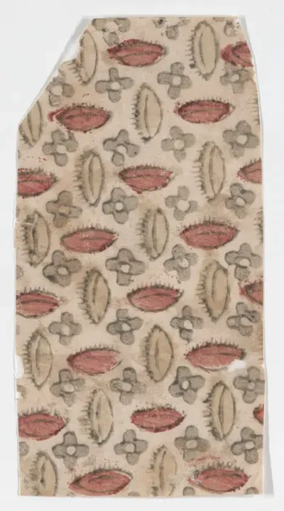 Sheet with overall pattern of flowers and ovals